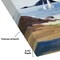 Americanflat Canvas Wall Art Featuring White Sailboats, Blue Ocean, Beige Sand and Cloudy Sky - Gallery Wrap - Seascape Coastal Wall Art